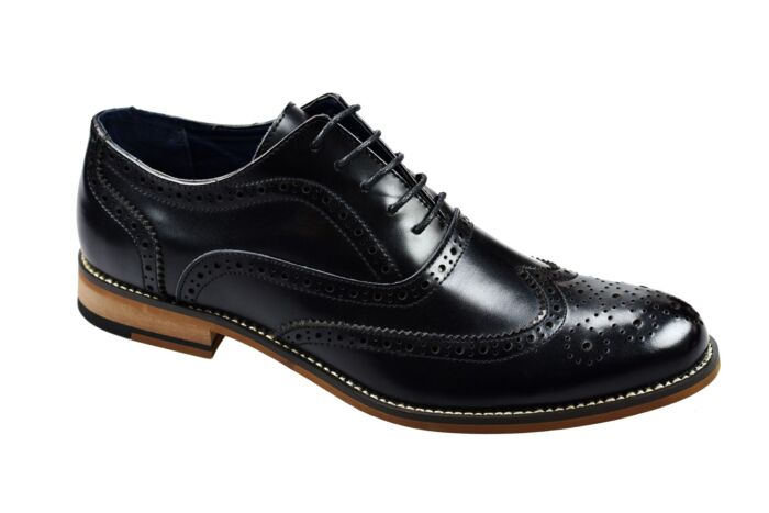 Cavani - Oxford Black Brogue Shoes - Image 2