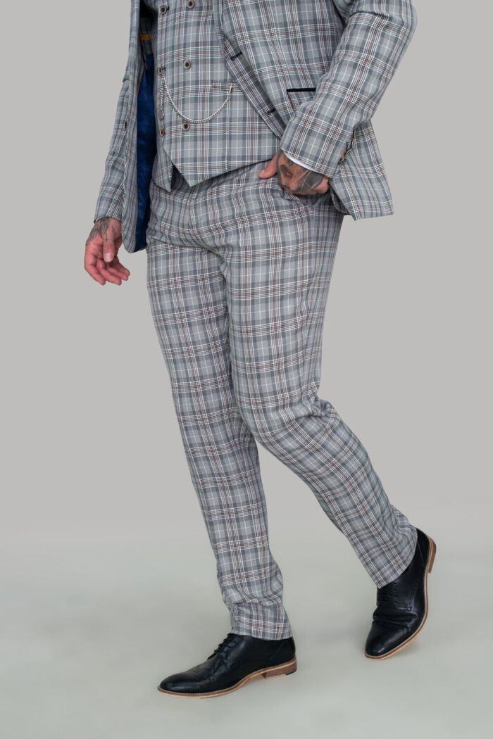 Callie Grey Check Skinny Three Piece Suit - Image 4