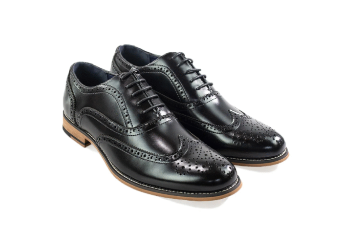 Cavani - Oxford Black Brogue Shoes